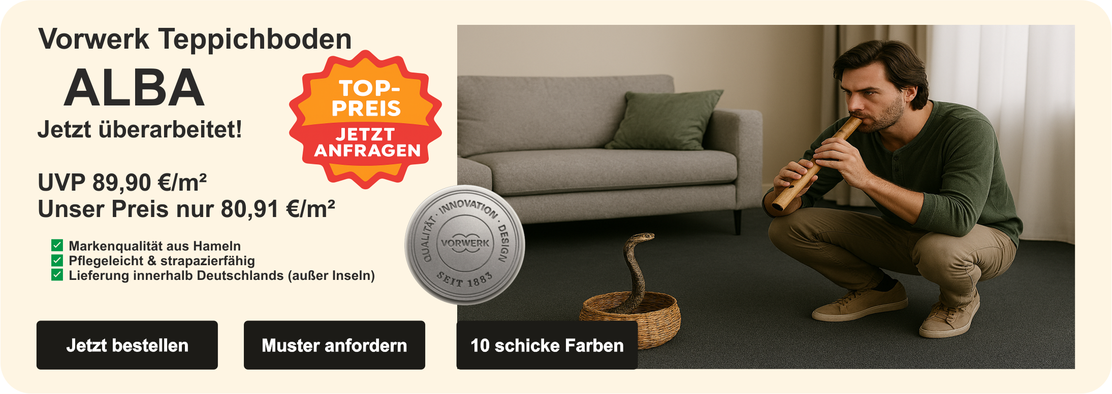 „Kategoriebild Vorwerk Alba Teppichboden ab 5 m²